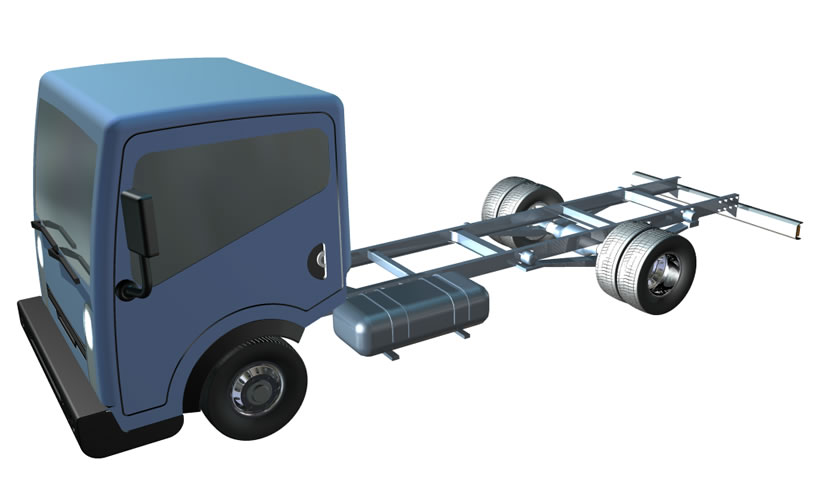 Nissan Cabstar 3D model chassis