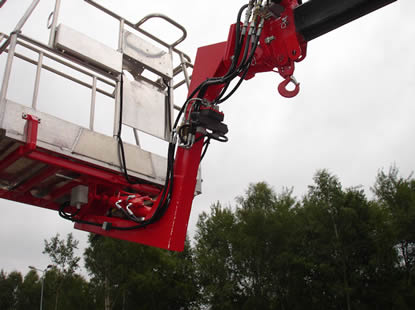 loading crane with basket